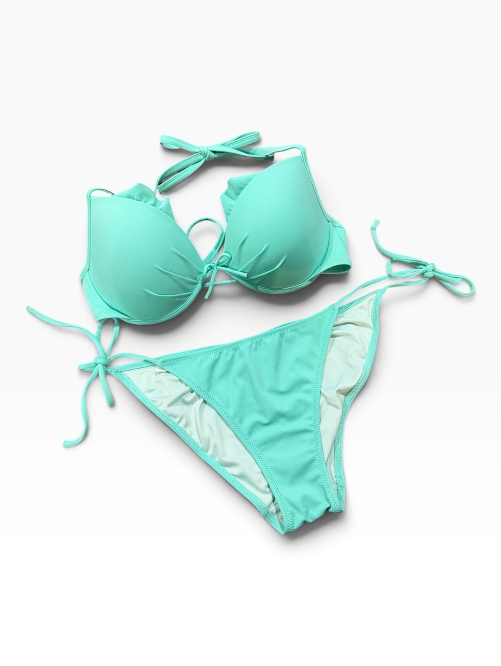 Victoria's Secret Teeny Bikini Set in Aqua Blue, Size Medium (36)